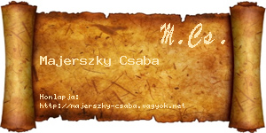 Majerszky Csaba névjegykártya